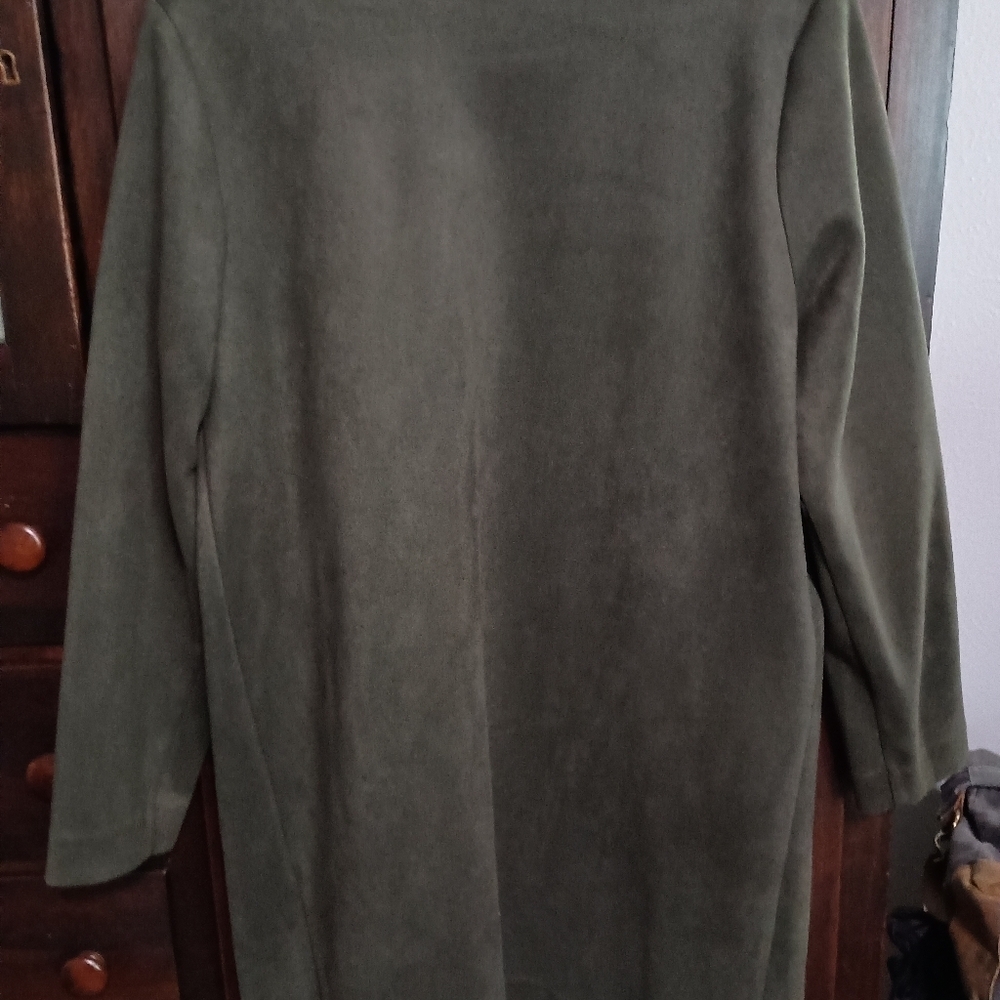 Apt. 9 Slant-Pocket Car Coat Faux Suede_ Med_Olive - Picture 3 of 7